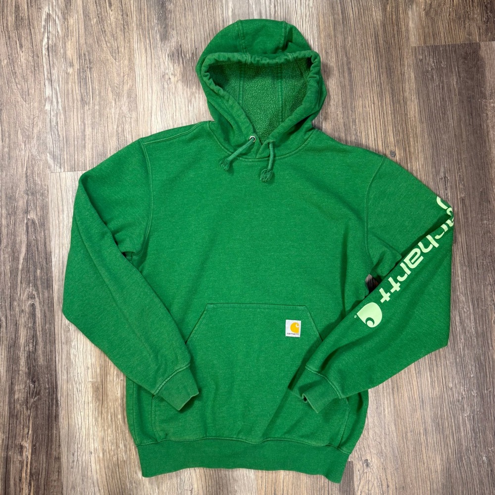 Carhartt Loose Fit Midweight Logo Sleeve Hoodie Green Mens S